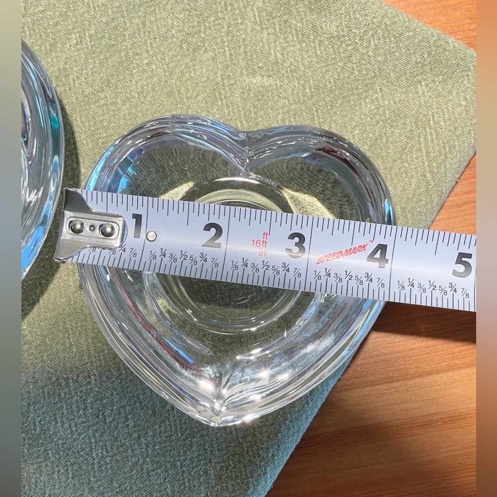 Amour Heart Shaped Crystal Votive Tealight Candle Holders Set of 2 Glass Love - Picture 15 of 16